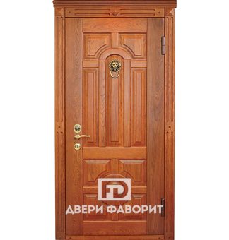 стальная дверь с отделкой массивом дерева