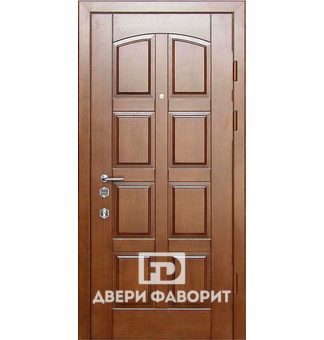 стальная дверь с глазком, отделка массив дерева и винорит