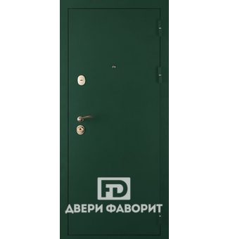 стальная дверь с цинкогрунтом зелёного оттенка
