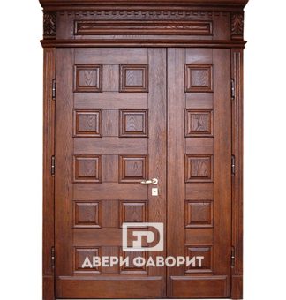 Дверь двустворчатая парадная с верхней вставкой