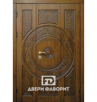Двустворчатая парадная дверь с отделкой винорит